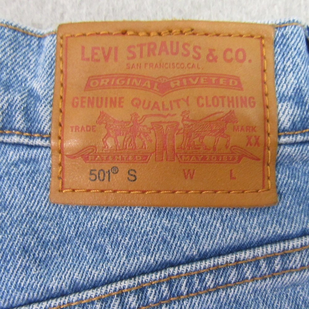 Levis Womens 501S Premium Jeans 26 X 30 Skinny Medium Wash Blue Embroidered - Picture 5 of 11
